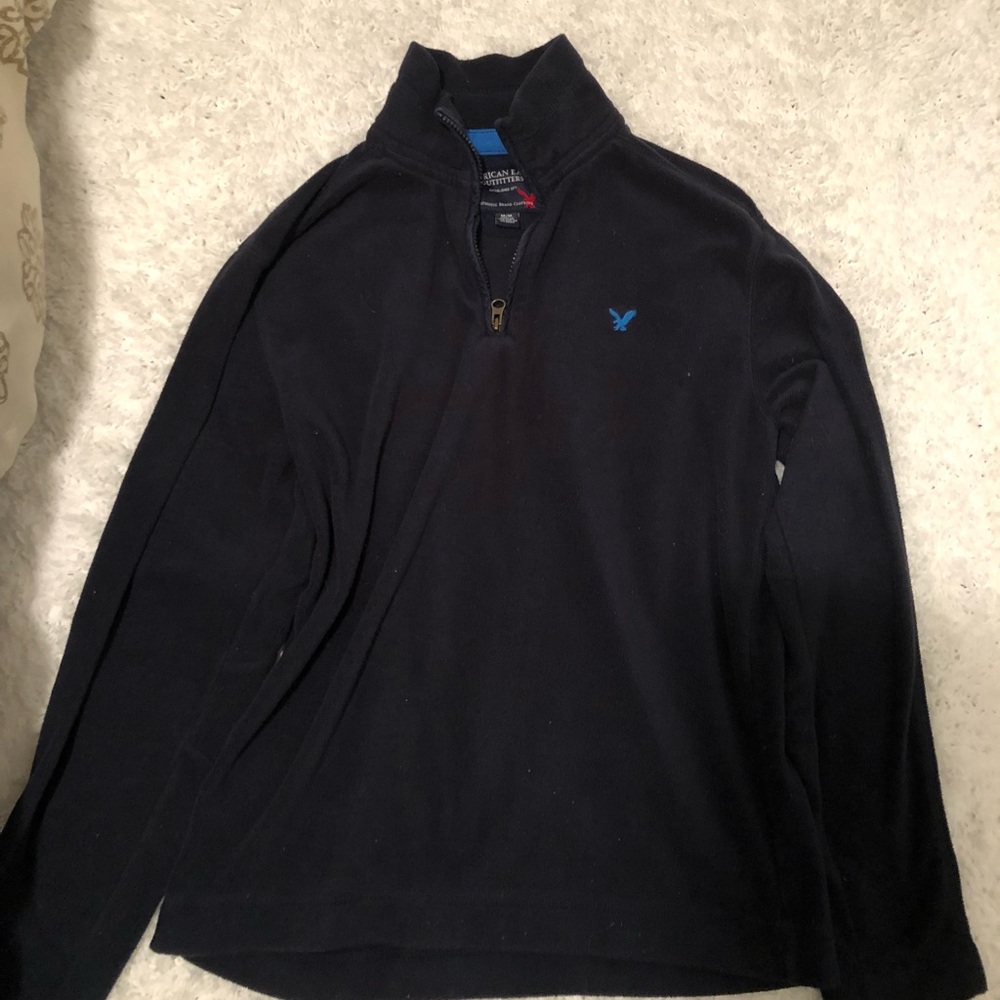 navy blue A&E sweater
